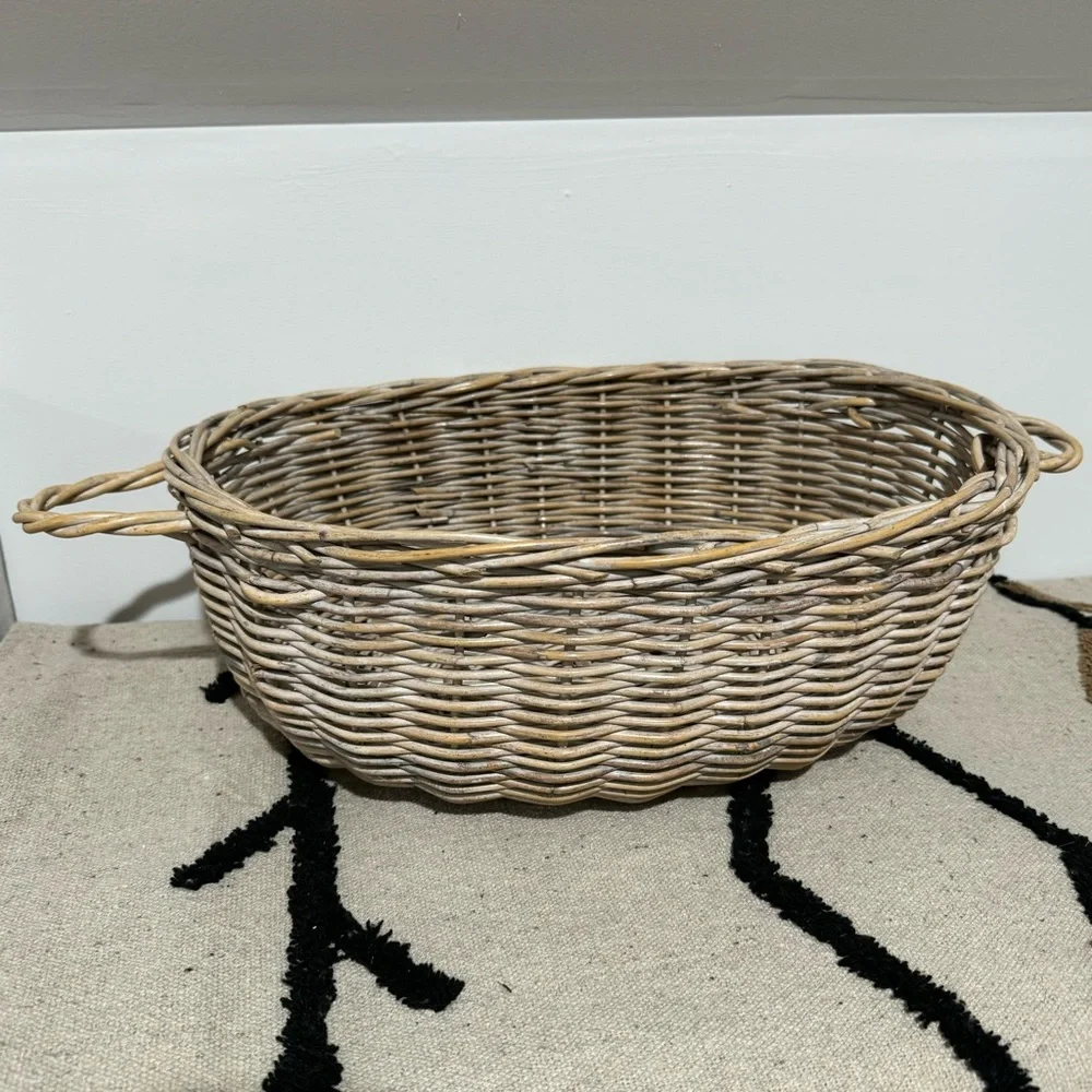 Vintage Hand Woven Rare Oval Basket